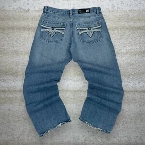 Vintage Y2K Culture Skater Jeans 34x30 Baggy Wide Leg Medium Wash Denim